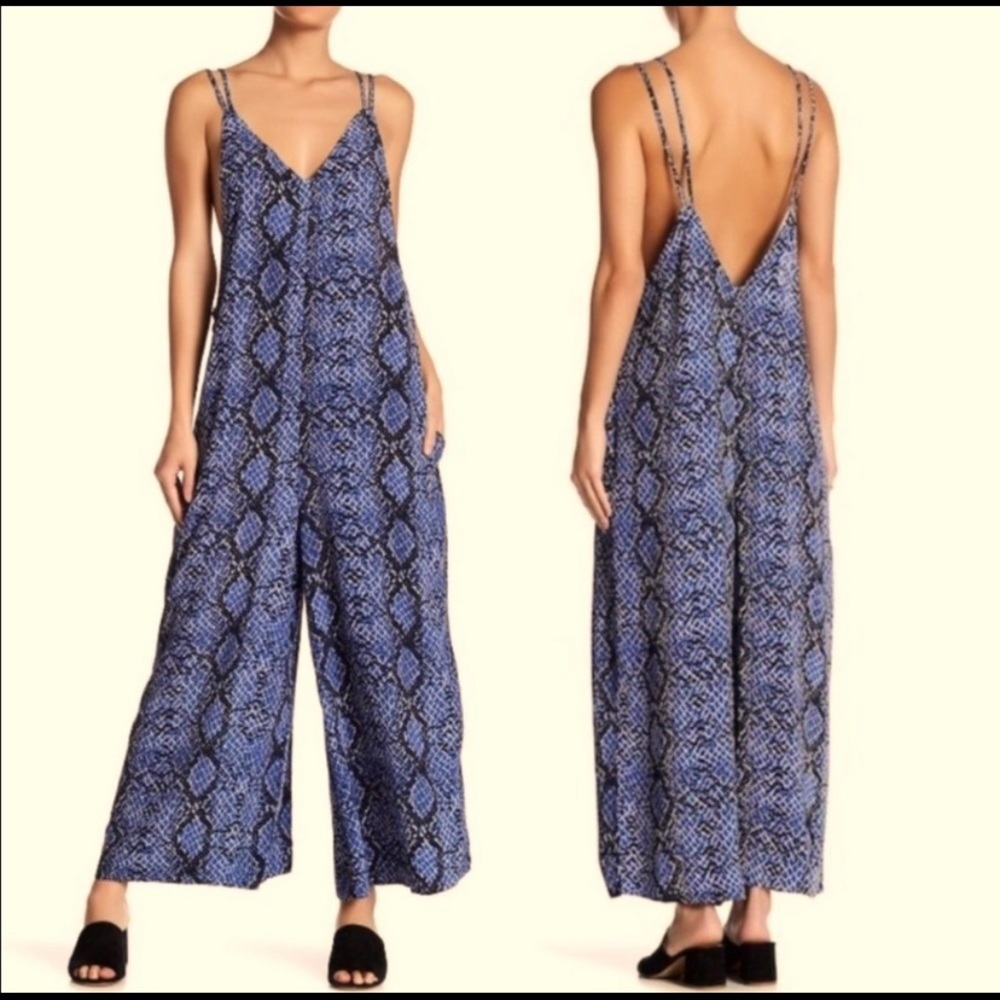 Free People Snake Print Jumpsuit